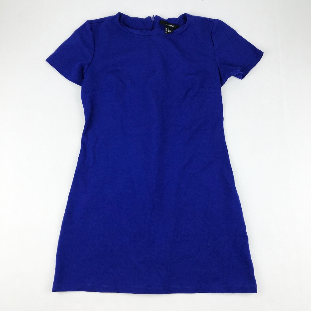 Forever 21 Short Sleeve Blue Fitted Dress